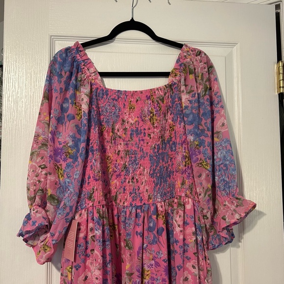 Ivy City Co Rowan Pink and Blue Floral Midi Dress - Picture 6 of 6